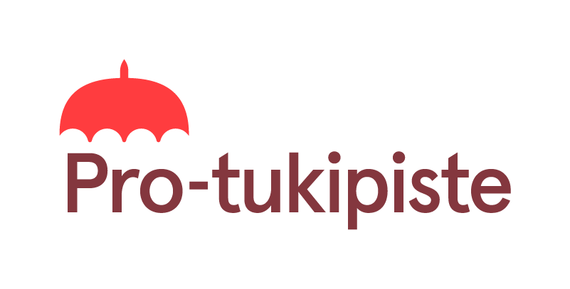 Logo, jossa punaisen sateenvarjon alla teksti Pro-tukipiste
